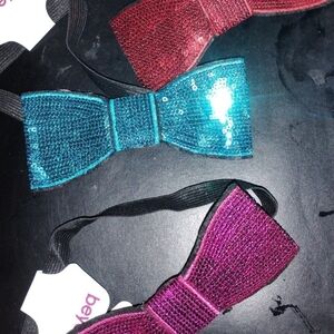 Source Unknown Sequin Bow Hairbands - Red, Blue, Purple